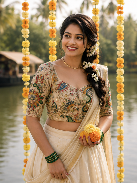 Kerala Zari Crepe Blouse