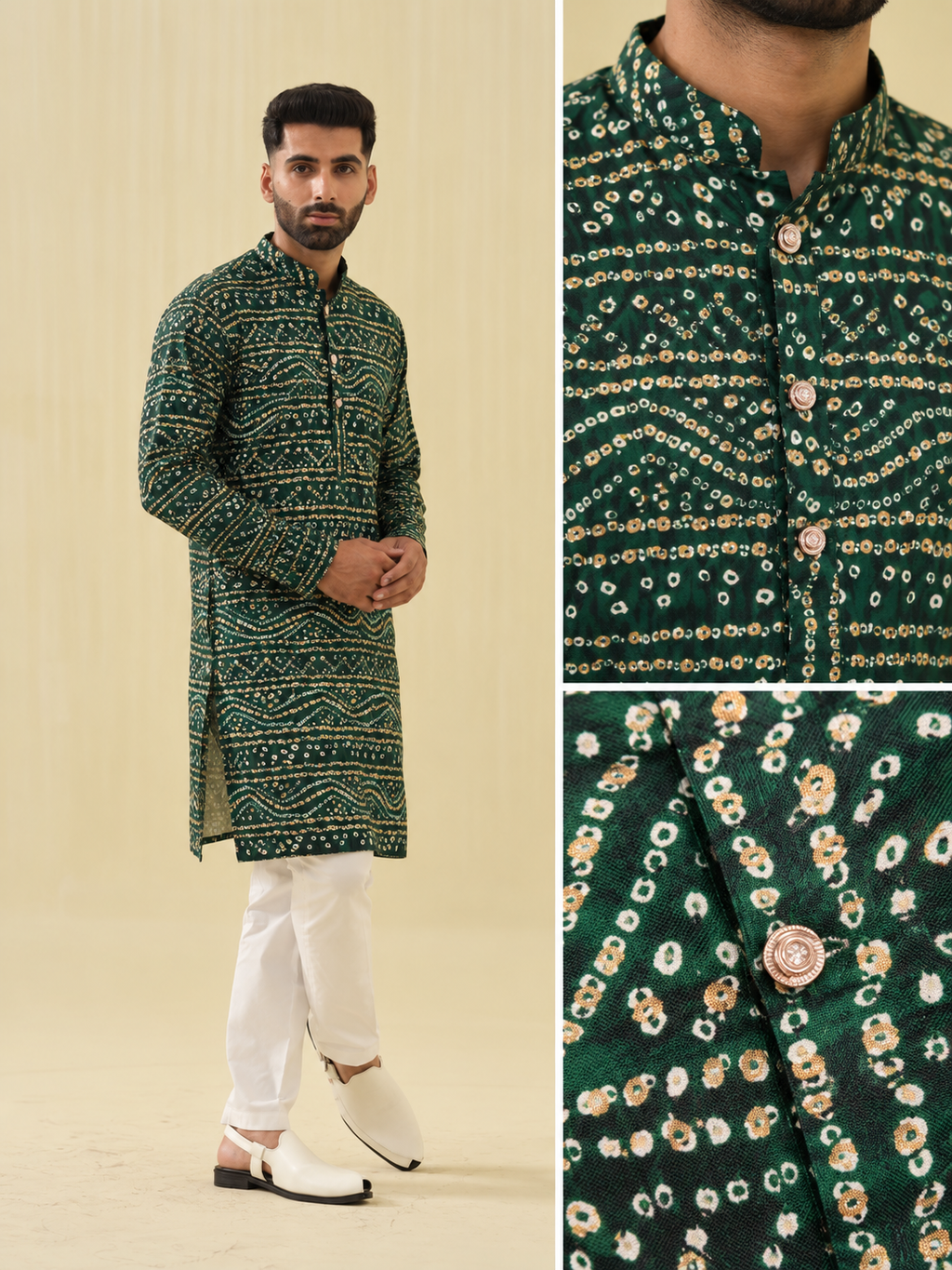 Desi Boyz – Bandhani Print Kurta for Men
