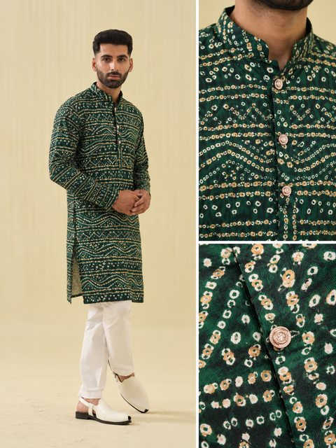 Desi Boyz – Bandhani Print Kurta for Men