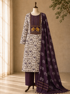 Double Hathi Dress Material Mehroon