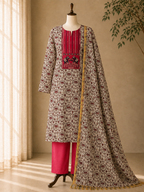 Double Hathi Dress Material Red