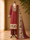 Chanderi butti degital neck Dress Meterial