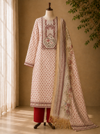 Laal Madhubani Dress Material
