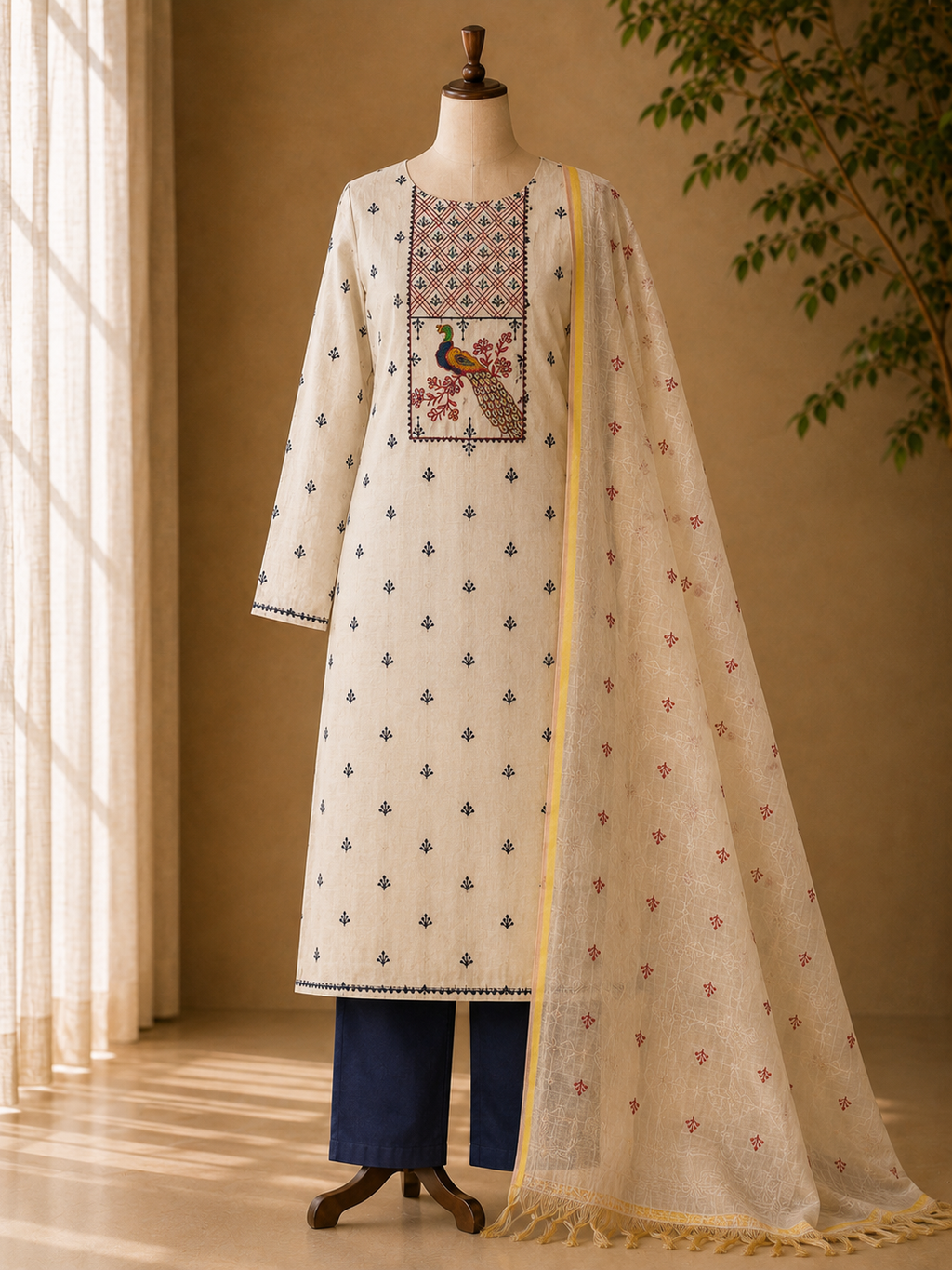 Mayur Neel Khadi Dress Material