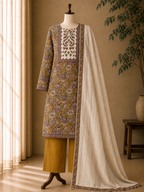 Darshali cotton printed fancy neck Dress Material