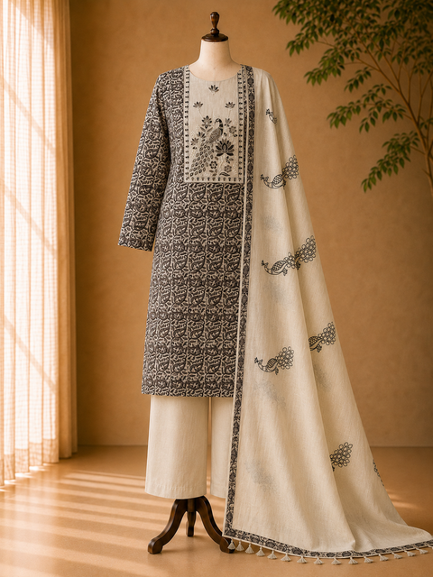Darshali cotton printed fancy neck Dress Material