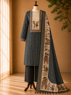 Chanderi butti degital neck Dress Meterial