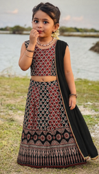 Dot Flower Marron Black