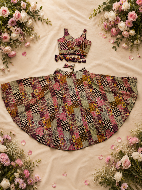 Dotted Ajrak Chania Choli