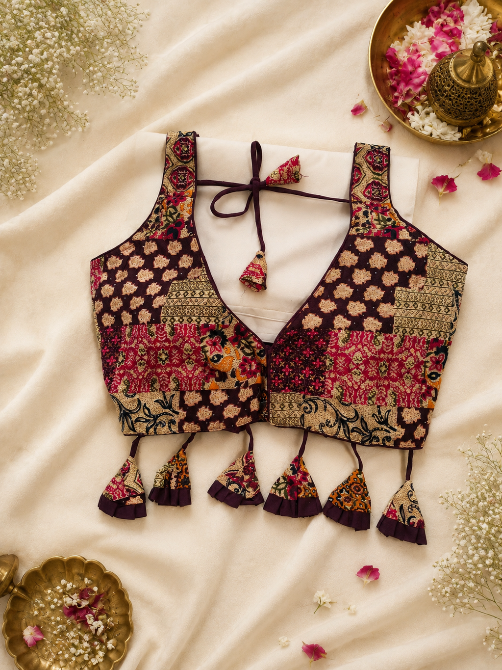 Dotted Ajrak Chania Choli