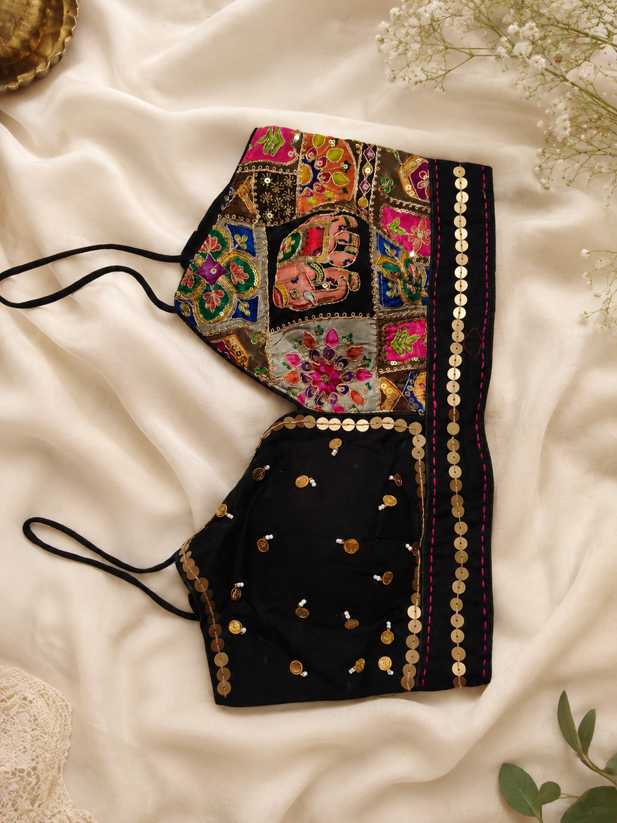 Ghoomar Blouse | Designer Blouse with Coin and Patchwork