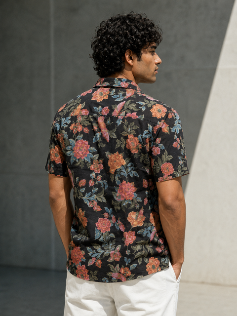 Black Floral Shirt