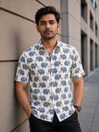 Folk Elephant Print Shirt