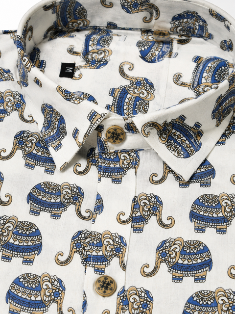 Folk Elephant Print Shirt