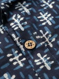 Indigo Tribal leaf Block Print Shirt