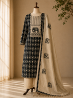 Darshali cotton printed fancy neck Dress Material