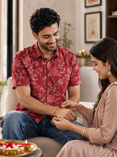Rakhi Special Rose Maroon Shirt