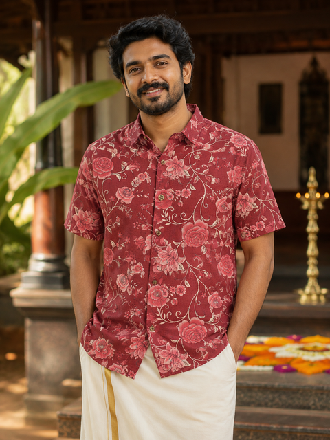 Rakhi Special Rose Maroon Shirt