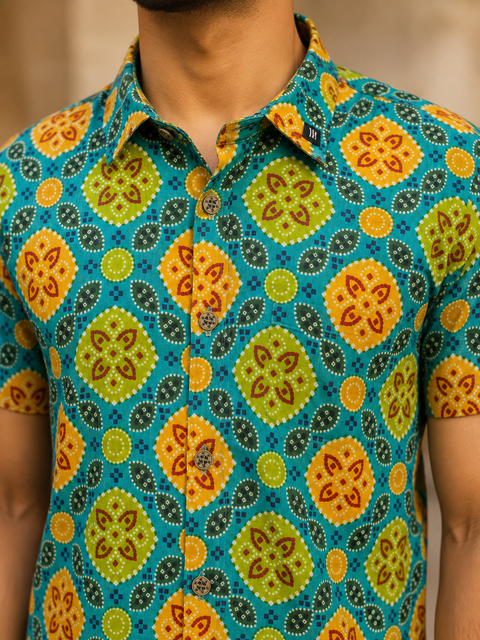 Leaf - Shaped Motifs Shirt