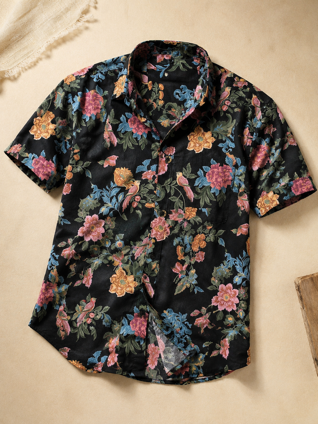 Black Floral Shirt