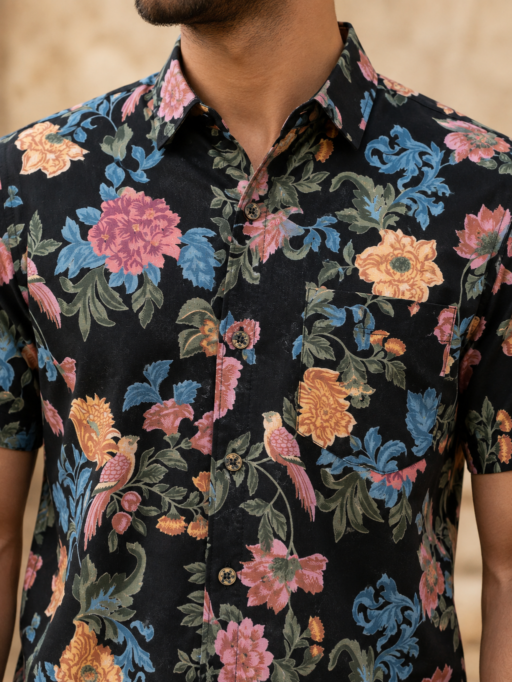 Black Floral Shirt