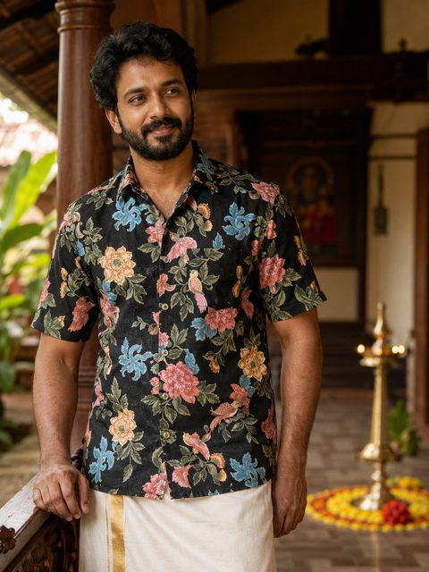 Black Floral Shirt