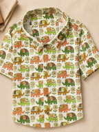 Folk Elephant Print Shirt