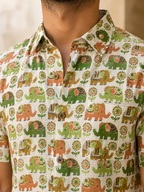 Folk Elephant Print Shirt