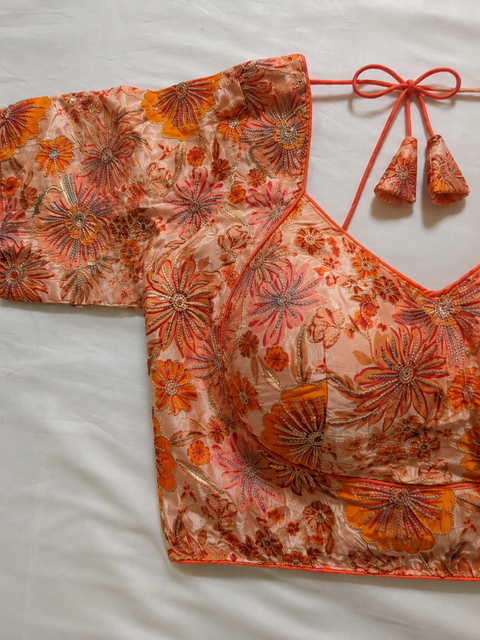 Pookalam Peach Blouse