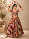 Dotted Ajrak Chania Choli
