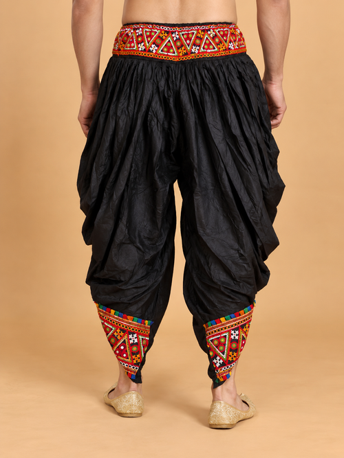 Black Embroidered Men’s Dhoti
