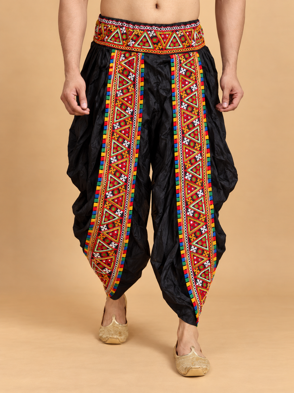 Black Embroidered Men’s Dhoti