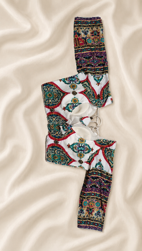 Blouse back and tie detail