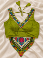 Mehendi Laga Ke Rakhna – Mehendi Green Floral Mirror Work Wedding Ghagra
