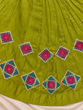Mehendi Laga Ke Rakhna – Mehendi Green Floral Mirror Work Wedding Ghagra