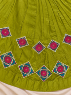 Mehendi Laga Ke Rakhna – Mehendi Green Floral Mirror Work Wedding Ghagra