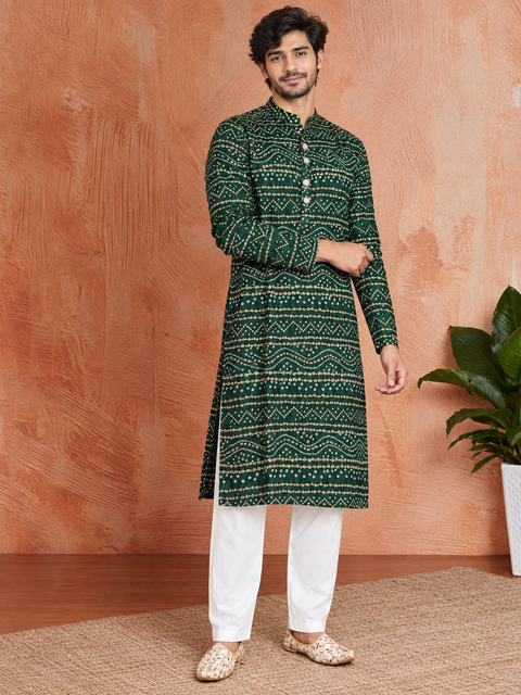 Desi Boyz – Bandhani Print Kurta for Men
