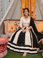 Nachde Ne Saare – Black & Ivory Panelled Wedding Ghagra