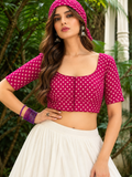 Desi Girls – Pink Bandhani Print Designer Blouse