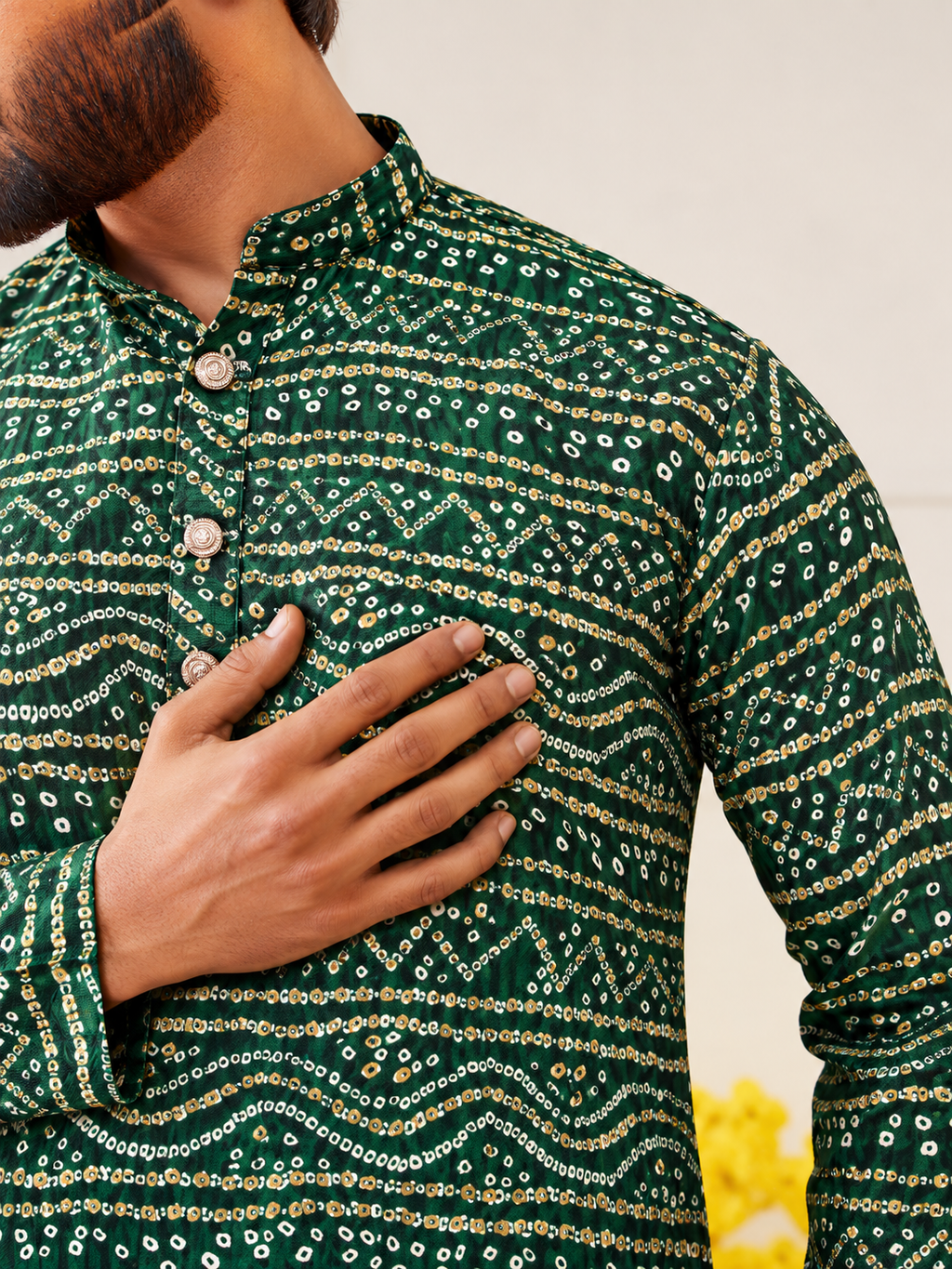 Desi Boyz – Bandhani Print Kurta for Men