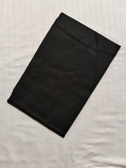 Cotton chikan fancy neck Dress Material Black