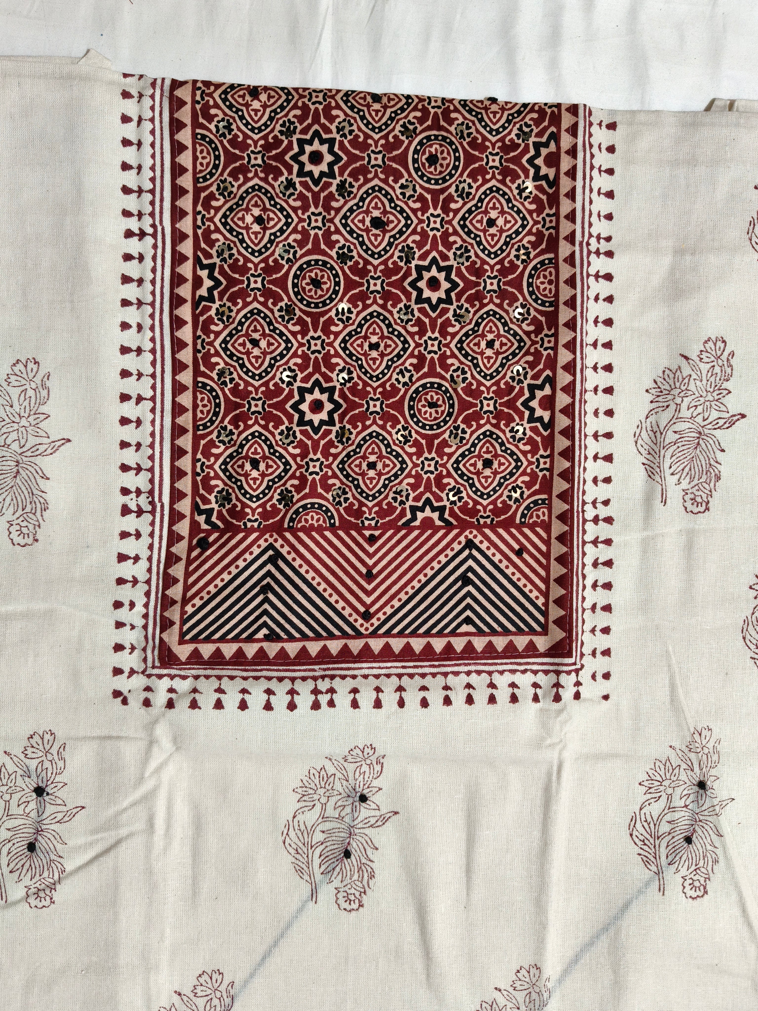 Noor-e-Ajrakh Dress Material