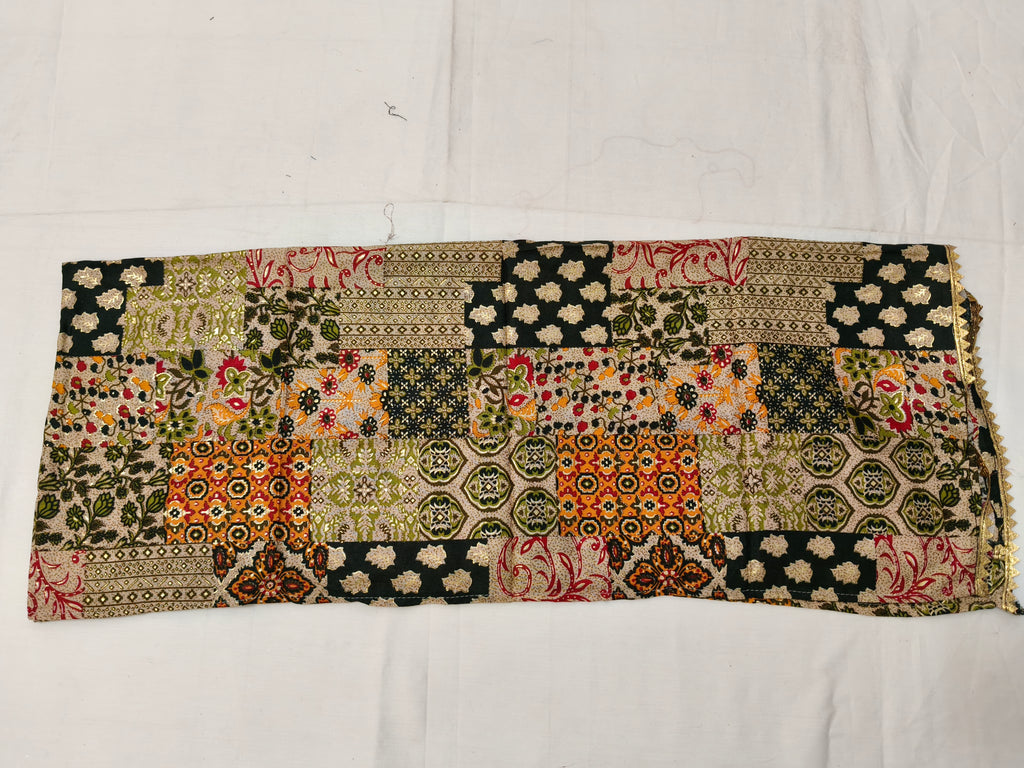 Red Ajrakh Print Sequin Work Ghagra Choli for Girls | Kids Festive Lehenga Set