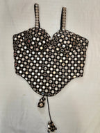 Spaghetti Corset -Black Italian Silk Blouse