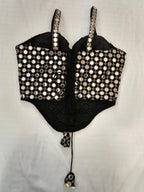 Spaghetti Corset -Black Italian Silk Blouse