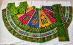 Rangeeli Raas Multicolor Mirror Work Chaniya Choli Set | Green Navratri Garba Lehenga