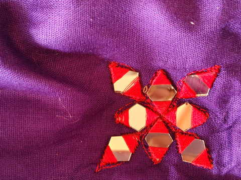Desi Girl Bunting Purple Mirror-Work Chania Choli