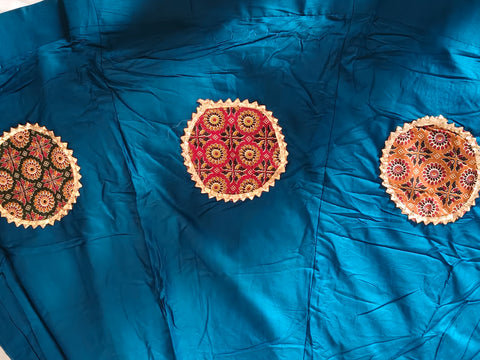 Ulat Palat Teal & Parrot Green Reversible Navratri Lehenga- 2 looks in One