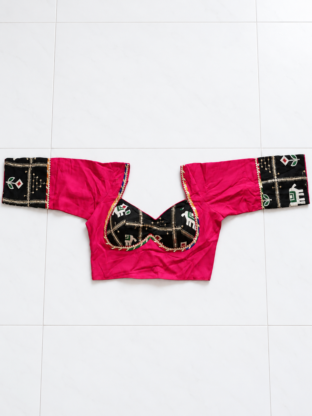 Gulabi Gajraas magenta elephant motif chaniya choli — IMG20260920115757