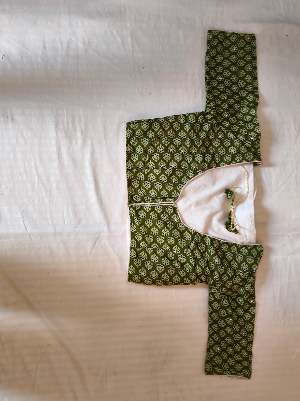Atrangi Multicolour Ajrak Chaniya Choli with Green Dupatta